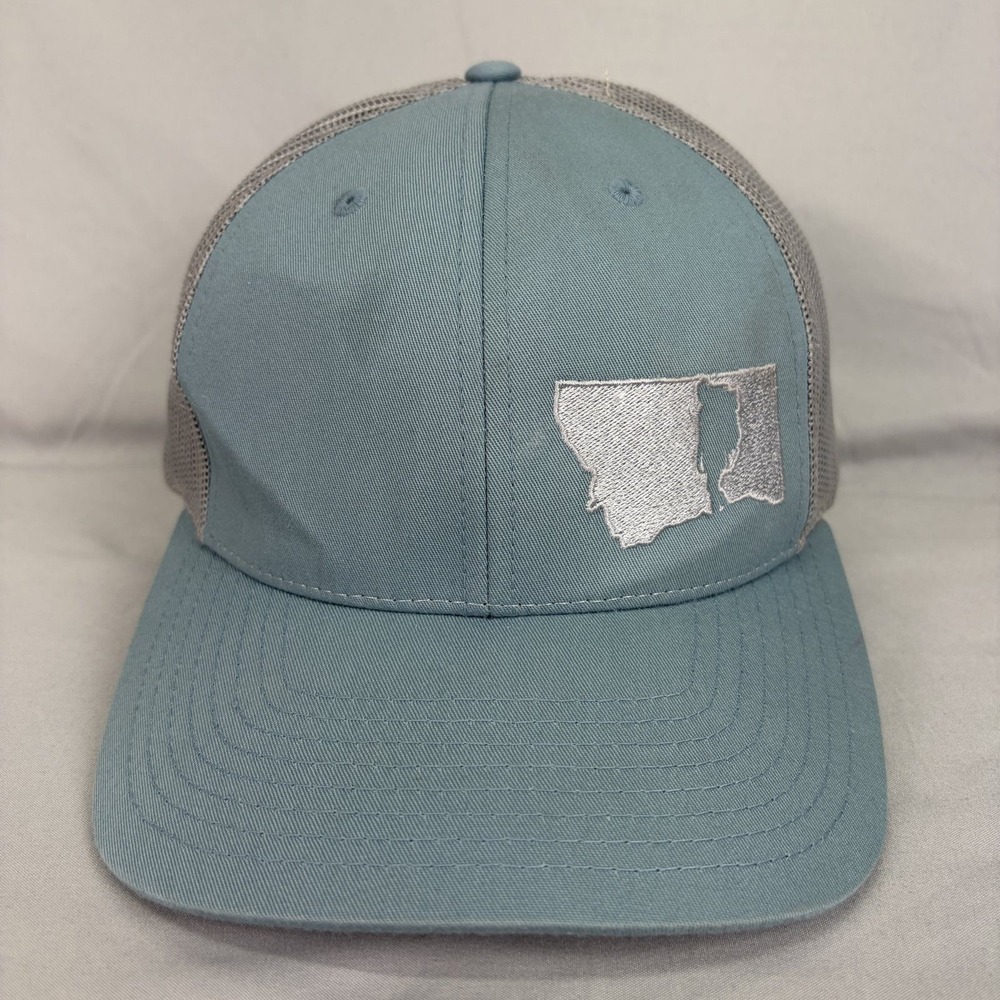 Richardson Trucker Hat Montana State Map Mens OSFA Blue Mesh Snapback Cap
